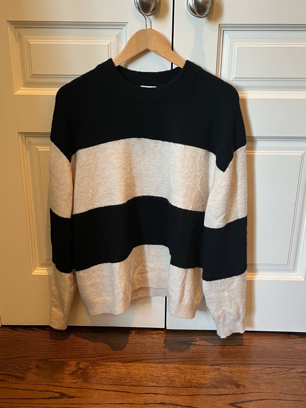 Black and white striped sweater